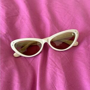 Bonnie Clyde Cream Cat-Eye Sunglasses